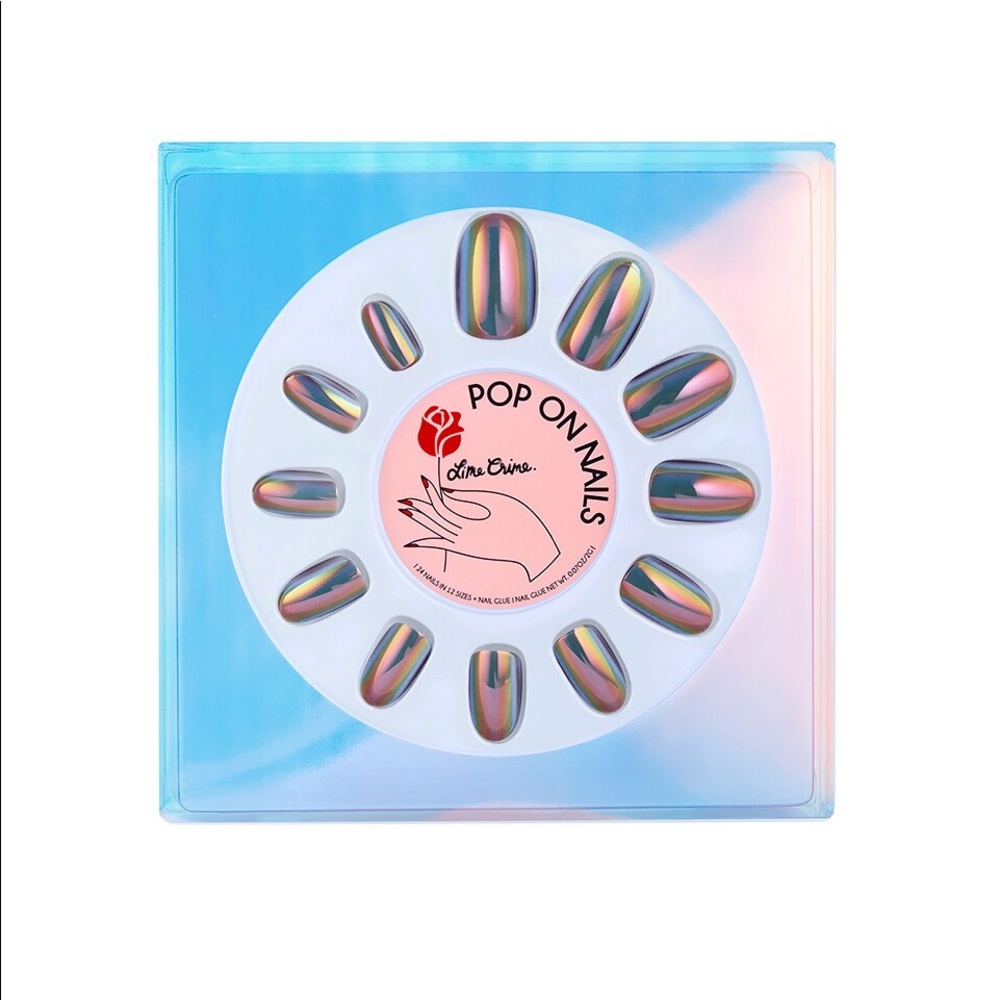 Lime Crime Chromatic Pop-on Nails in “Storm” (Grey Iridescent) BNIB